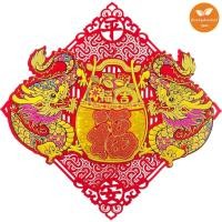 ราคา ป้ายมงคล มังกรคู่อักษรฮก ป้ายอวยพรจีน ตุ้ยเหลียน ตรุษจีน ภาษาจีน คำมงคล ติดหน้าประตู ศาลเจ้า ไหว้เจ้า 35 ซม. (12964804004)