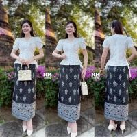 ราคา ผ้าถุงสำเร็จ ลายไทยเชิงประยุกต์ งานป้ายสำเร็จซิปหลัง เนื้อผ้าไหมแกมฝ้ายทอลาย อัดกาว สวยมาก (57453355134)