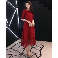 ราคา Ladyidol เดรสลูกไม้ออกงาน ผ้าลูกไม้เนื้อดีขึ้นลวดลายดอกไม้หนาทั้งตัว ทรงยาวพริ้วสวย (11882588300)