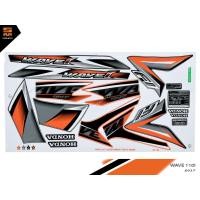 ราคา สติ๊กเกอร์ เวฟ 110i wave 110i ปี 2017 รุ่น 25 สีดํา ส้ม (เคลือบเงา) (7335643688)