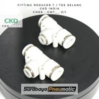 ราคา INDIAN CKD - GWT86-0/I - (OD 6mm X 8mm X 6mm) - อุปกรณ์ลดความเร็ว PE Tee (29232084640)