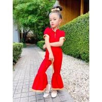 ราคา ชุดกี่เผ้าสีแดงๆๆงานใหม่ล่าสุดชุดเซต2ชิ้นเสื้อ+กางเกงขาระบายกุ๊นสีทองๆ ใส่แล้วเข้าทรงสวยมาก มีแขนระบายกับตุ๊กตา (23262903910)