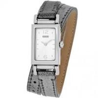 ราคา Coach Madison Metallic Silver Leather Double Wrap Watch 14501738 (595990928)