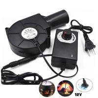 ราคา พัดลมหอยโข่ง 12V DC ลมแรงสุด เทอร์โบ เป่าเตา เป่าไฟ ระบายอากาศ ปรับความเร็วได้ (26990289269)