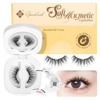 ราคา Genielash ขนตาปลอมแม่เหล็กนุ่ม Lash ขนตาปลอมพร้อม Applicator Professional คุณภาพสูงพรีเมี่ยมปลอดภัย 3D ขนตาปลอม (28876760450)