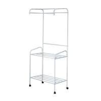 ราคา KASSA HOME ราวแขวนตั้งพื้นพร้อมตะกร้าชั้นล่าง เหล็กเคลือบ รุ่น 407 ขนาด 79 x 43.5 x 182 ซม. สีขาว (28264187886)