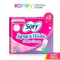 ราคา Sofy แผ่นอนามัย Long & Wide Body Curve Scented [40pcs x 3 Packs] โซฟี แผ่นอนามัยมีกลิ่นหอม นูนกระชับ ซึมซับมั่นใจ. (44473421835)