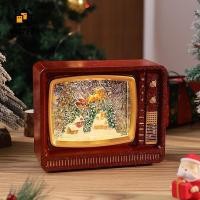 ราคา โคซี สไตล์ร่วมสมัยตกแต่งคริสต์มาสกล่องดนตรีเรซินโคมไฟแสงที่มีลูกโลกหิมะสําหรับห้องนั่งเล่นโต๊ะ (53852389555)
