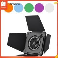 ราคา Andoer NiceFoto SN-33 การถ่ายภาพไฟ Barndoor Barndoor พร้อม Honeycomb Grid 5pcs ตัวกรองสีสำหรับ Mini Bowens Mount Compact Cob Video Lights Studio Ports (43171367802)