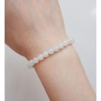 ราคา NeverN กำไลหินหยก สร้อยข้อมือหยกแท้ กำไลหินหยกพม่าแท้ กำไลหินธรรมชาติแท้ Natural White Jade Bracelet (43752804068)