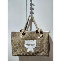 ราคา MCM Tote ใบใหญ่มาก สีเขียวอมน้ำตาล มือ 2 ของแท้ % (26402187415)