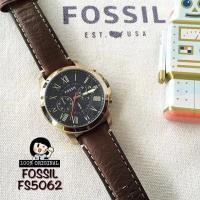 ราคา Fossil Grant Chronograph Black Dial Brown Leather Men Watch (4931694)