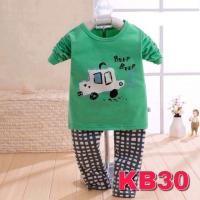 ราคา ชุดแขนยาว made in Korea พร้อมผ้าฝ้ายรถสีฟ้าสําหรับเด็กผู้ชาย (KB30) (44158840811)