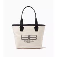 ราคา BALENCIAGA BB Paris Icon Jumbo Small Tote Bag in Cotton Canvas & Calfskin (56352264932)