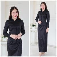 ราคา FN9301 ชุดไทยจิตรลดาสีดำ ผ้าไหมยืด/ผ้าเครป ชุดดำ งานศพ งานพระราชทานเพลิงศพ [LUXURY707] (29042389114)