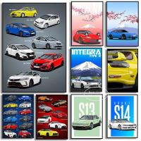 ราคา Nissan GTR รถครอบครัวโปสเตอร์ Honda Civic ประเภท R Mazda MX5 Jdm ภาพวาดผ้าใบพิมพ์ภาพสําหรับห้องนั่งเล่นตกแต่งบ้าน MD2J (41150439418)