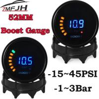 ราคา AD 2''52MM Turbo Boost Gauge -1-3 BAR /-15-45 PSI Mechanical 20 Analog LED Boost Gauge Smoke Lens B (53505632009)