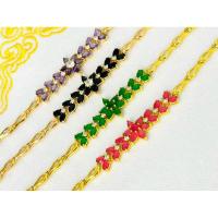 ราคา สร้อยข้อมือพลอยสีนพเก้า ตัวเรือนสีทอง เครื่องประดับพลอย สร้อยข้อมือแฟชั่น ความยาว 7 นิ้ว ทองหุ้ม ทองชุบ ทองไมครอน（18cm） (25782610974)