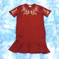 ราคา เดรสผ้ายืด ปักลูกปัดที่คอและแขน ป้าย hiso.ส่งฟรี (5303615398)