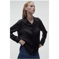 ราคา ZARA SATIN Shirt เสื้อเชิ้ตแขนยาวสีดำ ผ้าซาติน ทรงสวย (27712737443)
