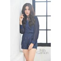 ราคา New!! แบรนด์Fifth Garden Jumpsuitขาสั้น สีน้ำเงิน ปักเพชร (192509819)