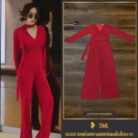 ราคา ❥ SML Jumpsuit จั๊มสูทขายาว สีแดง งานป้าย SHOWROOM ชุดเก๋ๆ ชุดสีแดง ชุดงานป้าย ชุดหมีขายาว (44311627604)