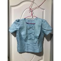 ราคา เสื้อสีฟ้าแต่งโบว์ผ้าไหมลาว (7578990932)