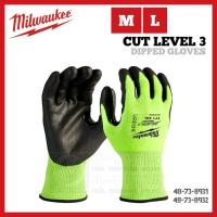 ราคา ถุงมือกันบาด A3 Milwaukee High Visibility Cut Level 3 Polyurethane Dipped Gloves (19163607061)