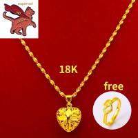 ราคา Pure 18K Saudi Gold Nasasangla Original Choker สร้อยคอผู้หญิงพีชจี้หัวใจ Pawnable (24891238366)