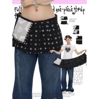 ราคา (Pre-order) Between One-piece strap fart curtain ผ้ากันเปื้อนแบบผูกเอวกระโปรงสั้นลายพิมพ์พร้อมกระเป๋า Y2K (46652500422)