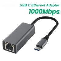 ราคา 1000MbpsEthernet อะแดปเตอร์ USB 3.0 ประเภท C ถึง RJ45 การ์ดเครือข่ายสําหรับ MacBook PC Windows XP 7 8 10 Android USB Lan สายอินเทอร์เน็ต (51303143379)