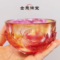 ราคา สีแก้วอุปทานชามปลาทองซัพพลายถ้วยเครื่องประดับบ้านห้องนั่งเล่นสํานักงานพุทธฮอลล์สก์ท็อปวางทองหยกเต็มฮอลล์ชามแก้ว (50752133456)