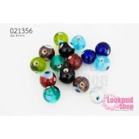 ราคา ลูกปัดแก้ว ลูกตา คละสี 10 มิล (1ขีด/100กรัม) (21100199483)