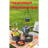 ราคา ชุดหม้อสนาม ชุดอุปกรณ์แคมปิ้ง หม้อสนาม กระทะสนาม หม้อตั้งแค้มป์ หม้อสนามพกพา Mini Outdoor Cooking Picnic Tools Set หม้อส (54850731844)