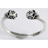 ราคา กำไลสร้อยข้อมือเงินแท้ หัวกะโหลกสลักกางเขน (6968919542)