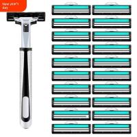 ราคา มีดโกนหนวด มีดโกน โกนหนวดใบมีดทดแทนสมัยเก่าแบบแมนนวลสแตนเลส (57804620729)