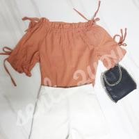 ราคา เสื้อปาดไหล่สีส้ม ฟรีไซต์ (2490986151)