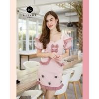 ราคา เดรสแขนสั้น สีชมพูพาสเทล (5856183732)