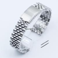 ราคา 19 มม.โค้ง Jubilee สร้อยข้อมือ Clasp สายนาฬิกาสําหรับ Seiko SNXS73K SNXS79K SNXS77 SNXS80 (56005101221)