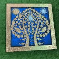 ราคา ภาพมงคล รูปต้นโพธิ์ทอง พื้นสีน้ำเงิน ภาพปิดทอง ขนาด60×60cm.กรอบหนาประมาณ 4 Cm ภาพติดผนัง ภาพตกแต่งบ้าน ตกแต่งร้าน (15648391391)