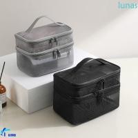 ราคา LUNASOL กระเป๋าเครื่องสําอางตาข่าย, กระเป๋าถือโปร่งใส Double-layer Storage Bag, Casual Wash Pouch Cosmetic Case 1/2/3 ชั้นอุปกรณ์อาบน้ํา Organizer Travel (46905898871)