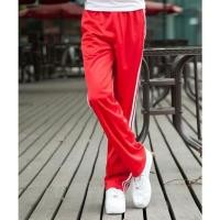 ราคา กางเกงวอร์ม AN แดงสด 3 แถบขาว ผ้าลื่นๆ เงาๆ (โพลีเอสเตอร์) กระเป๋าข้างซ้าย-ขวา มีซิปรูด (25914995774)