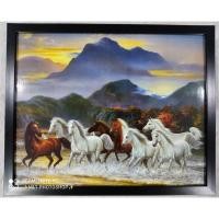 ราคา ✨รูปภาพมงคล✨ ม้า8ตัว ม้ามงคล ม้า8ตัวเสริมฮวงจุ้ยพร้อมกรอบสีดำ ขนาดรวมกรอบ17x22นิ้ว (13022924630)