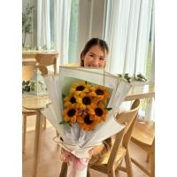 ราคา ช่อดอกทานตะวัน ช่อดอกไม้ลวดกำมะหยี่ (25468131726)