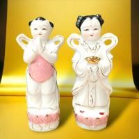 ราคา MUT[88]กิมท้ง-เง็กนี้ง ลูกศิษย์เจ้าแม่กวนอิม งานกังใสแท้ สีขาว กว้าง 1 นิ้วสูง 15 เซนติเมตร นำเข้าจากประเทศจีน (20680775483)