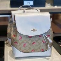 ราคา (ผ่อน 0%) ของแท้!! ELLE BACKPACK IN SIGNATURE CANVAS ลาย C สีขาว Watermelon (6519878496)