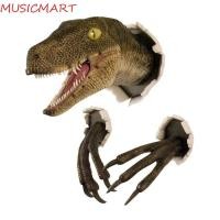 ราคา MUSICMART 3 ชิ้น/เซ็ต 3D ติดผนังไดโนเสาร์,เรซิ่นเหมือนจริง Wall-Broken Velociraptor รูปปั้น,สมจริงตกแต่ง Props แขวน Jurassic T-REX Wall Sculpture ตกแต่งบ้าน (50155051060)