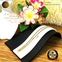 ราคา สีไม่ลอก สร้อยคอสแตนเลสเลเซอร์แท้100% สร้อยพระ ลายผ่าหวายสีทองเกรด 22Kห้อยพระได้ 3 องค์ ความยาว 16-36นิ้ว (25590572747)