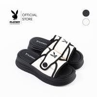 ราคา PLAYBOY รุ่น Patchy Platform Wedge รหัส ST-HS254C137 ดีไซน์ ส้นตึก สายแต่งกระดุม โลโก้ Bunny มี 2 สี (43073110861)