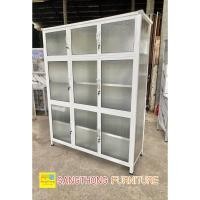 ราคา ตู้กับข้าวอลูมิเนียม ขนาด 145 ซม. 9 ประตู สีขาวเคลือบ พร้อมกุญแจ (22853028284)